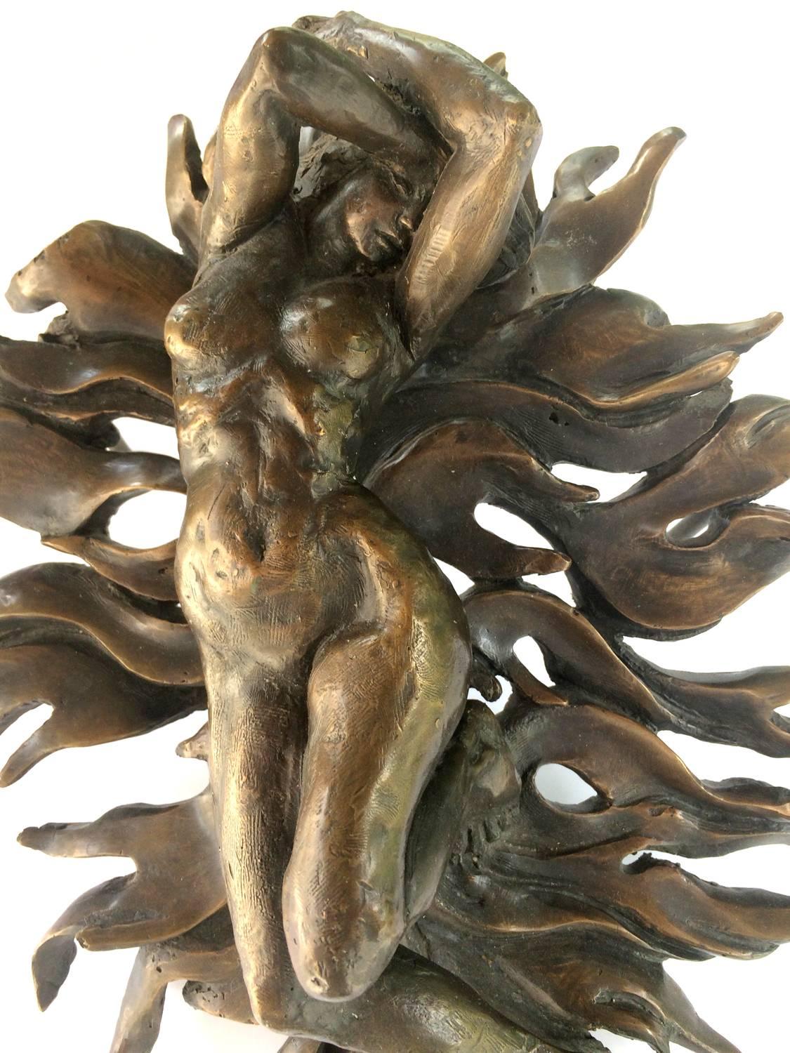 Das Urteil des Wotan; Die Walküre II (Gold), Nude Sculpture, von Christopher Slatoff