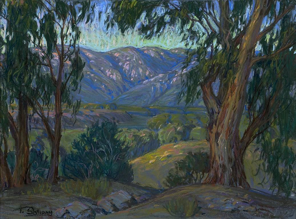 Twilight Colors; San Gabriel Mountains - Painting by Tim Solliday