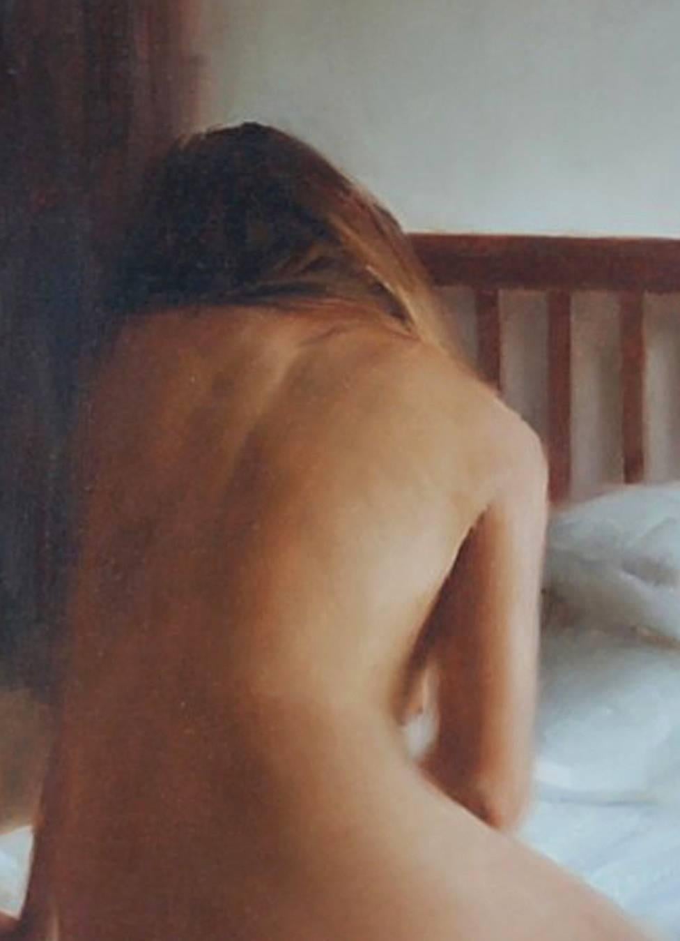 Untitled Nude - Gray Nude Painting by Ryan Wurmser