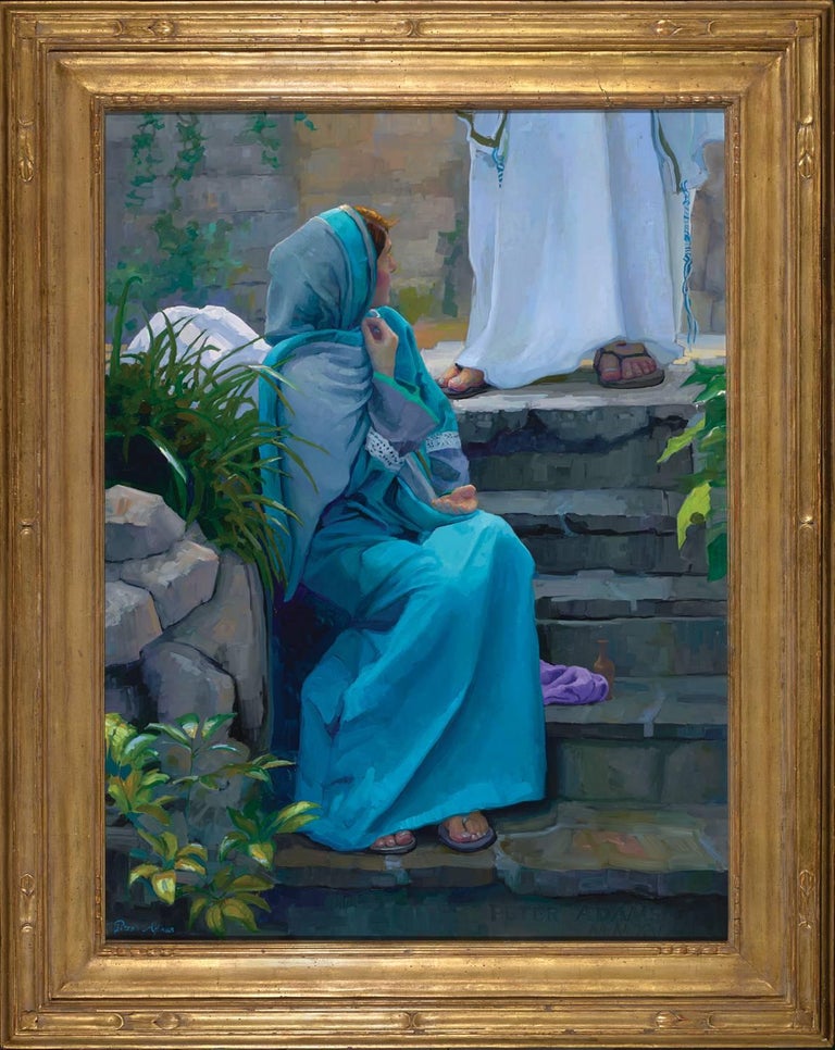 Peter Adams Figurative Painting - "Mary." - Moment of Recognition