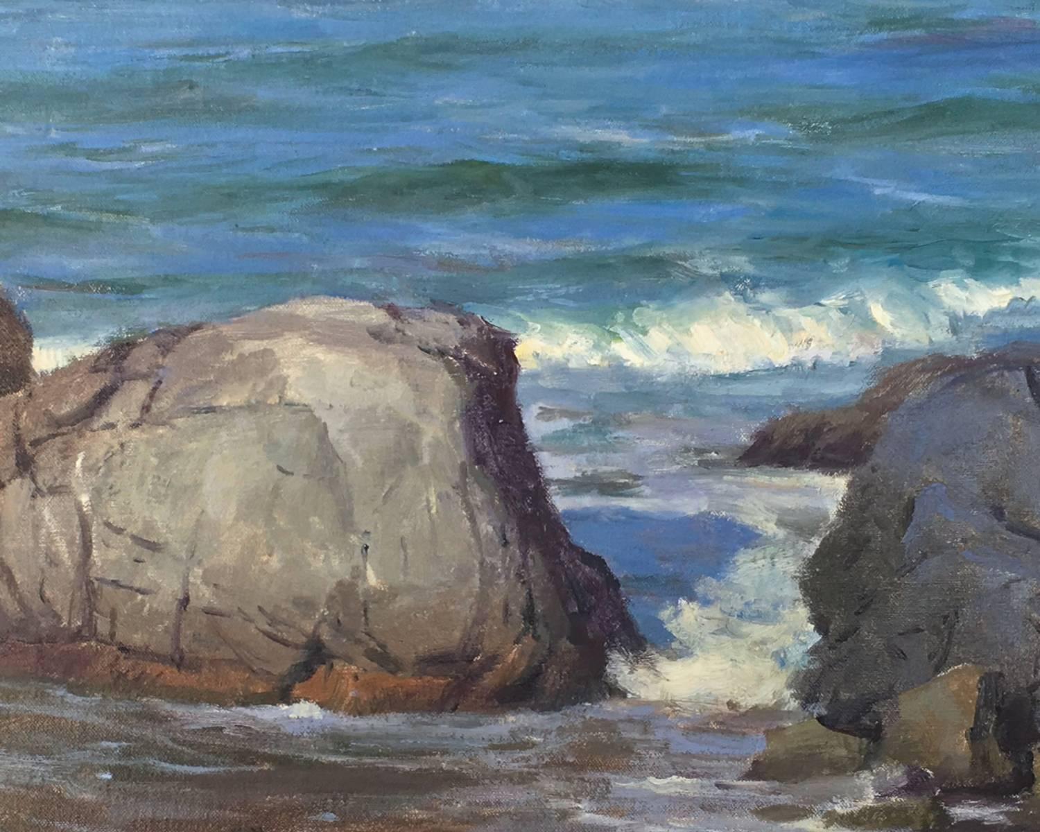 Morning Sun, Shark Harbor ; Catalina Island - Réalisme Painting par Joseph Paquet