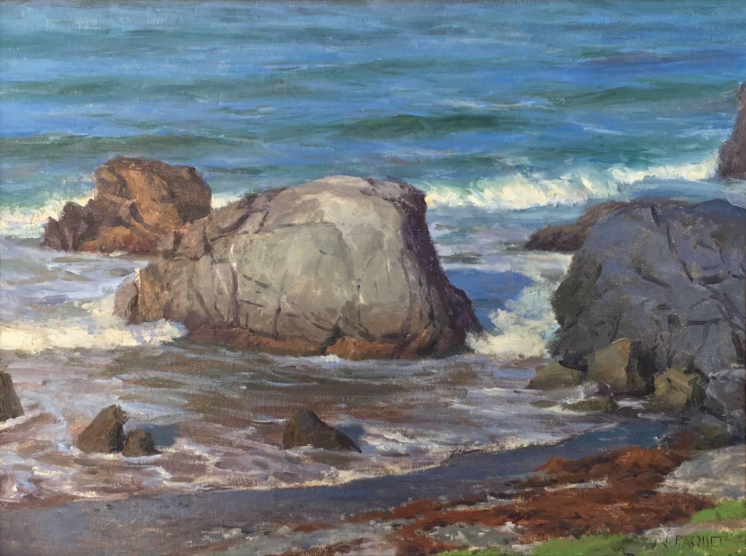 Joseph Paquet Landscape Painting - Morning Sun, Shark Harbor; Catalina Island