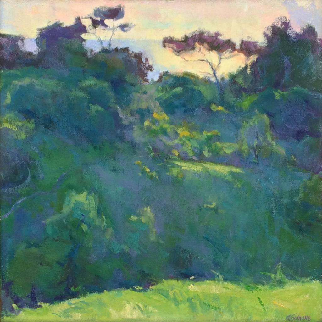 Landscape Silhouette, Portuguese Bend - Painting by Amy Sidrane