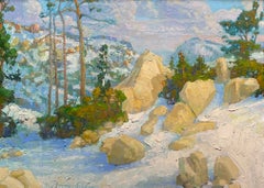 Snow and Boulders on the Pacific Crest Trail; San Gabriel Mountains