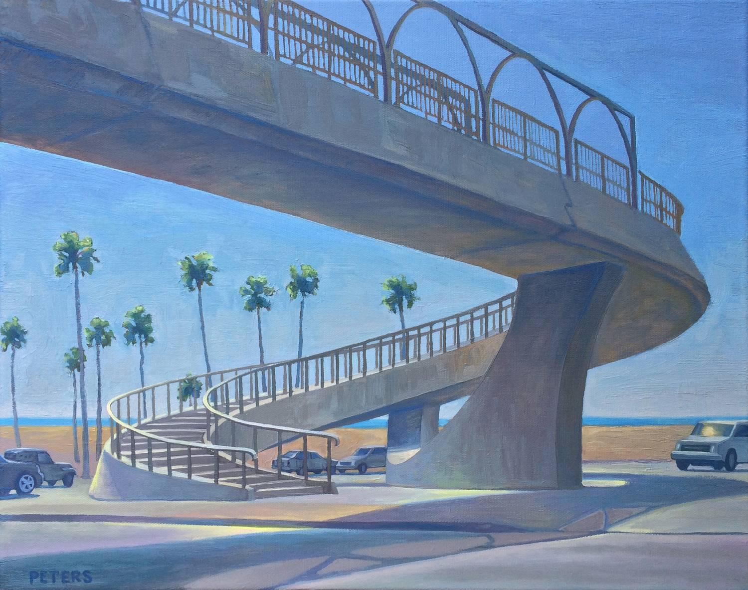 Pedestrian Walkway, PCH - Painting by Tony Peters