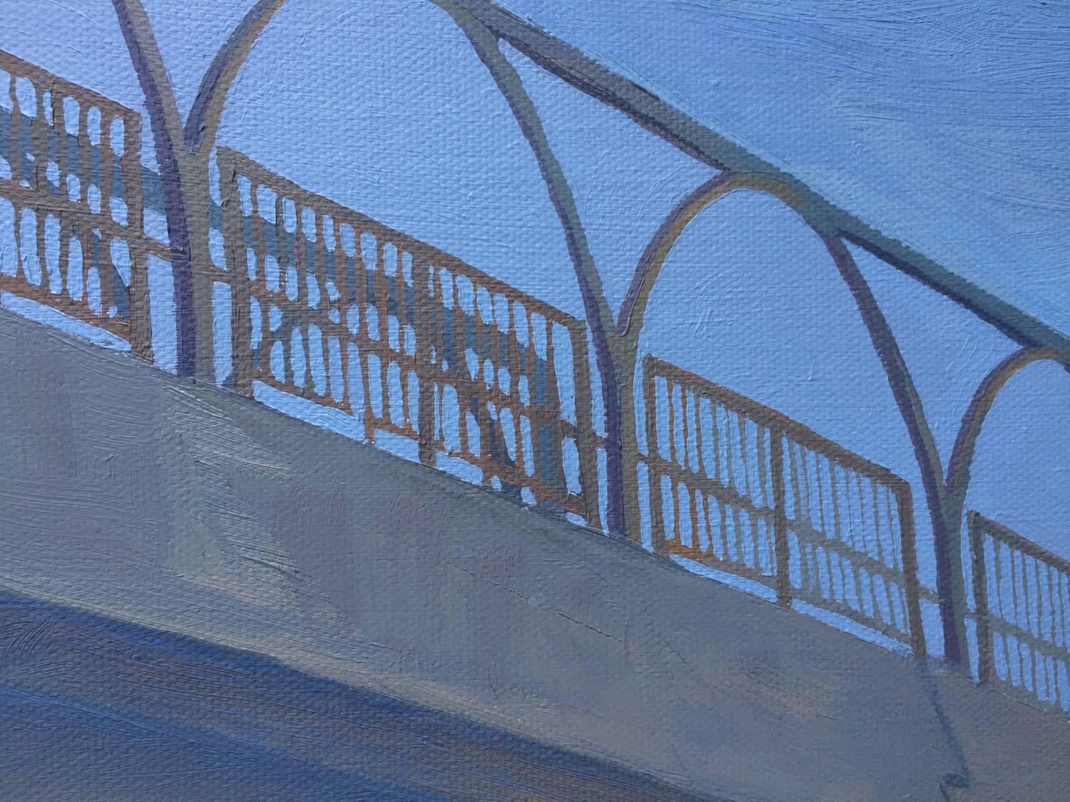 Pedestrian Walkway, PCH - Realist Painting by Tony Peters