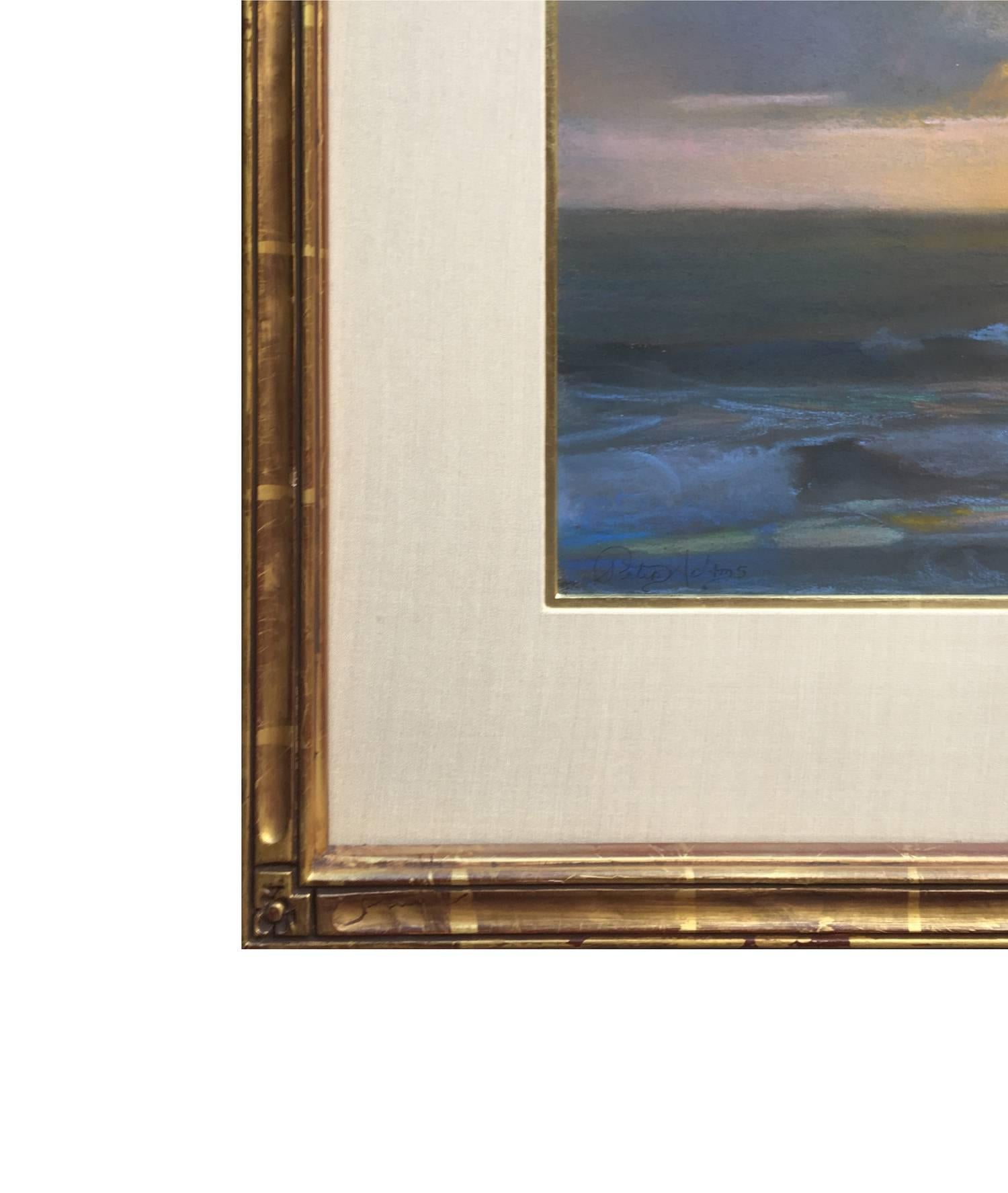Golden Horizon - Brown Landscape Painting by Peter Adams
