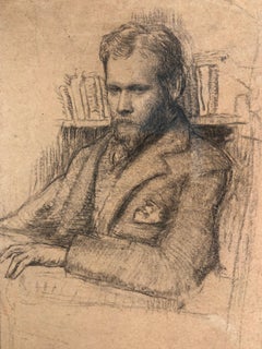 Early 20th Century Drawing a Study of Edward Nettleship by Augustus John RA.