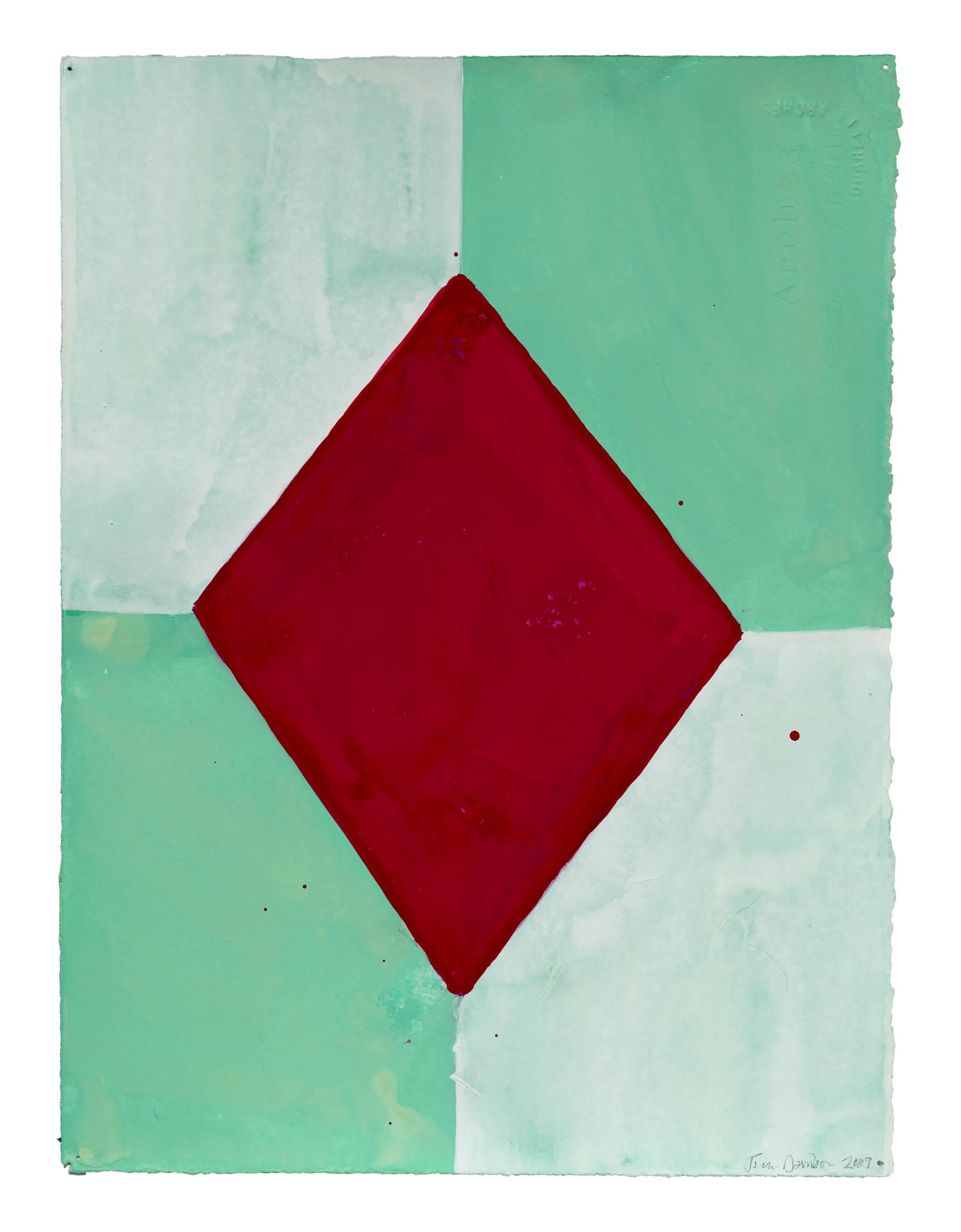 Jack Davidson Abstract Drawing - Untitled (red rhombus)