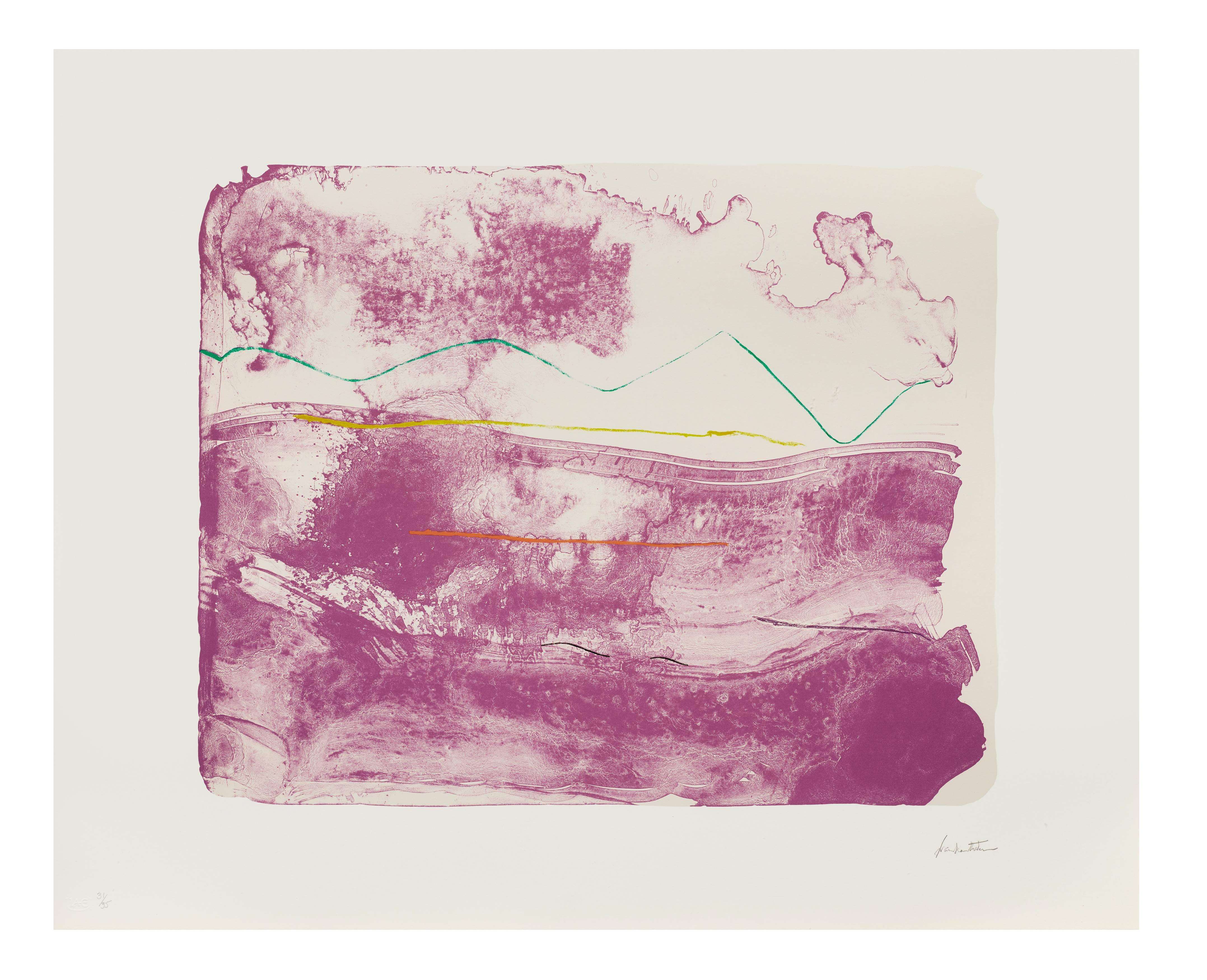 Helen Frankenthaler Abstract Print - Lilac Sweep