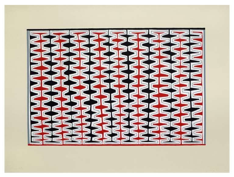 James Siena Abstract Print - Double Recursive Combs, Boustrophedonic