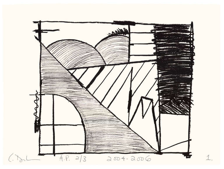 Untitled - Gray Abstract Print by Carroll Dunham