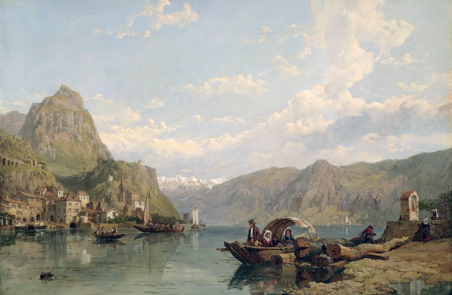 George Clarkson Stanfield Landscape Painting - Lake Como 