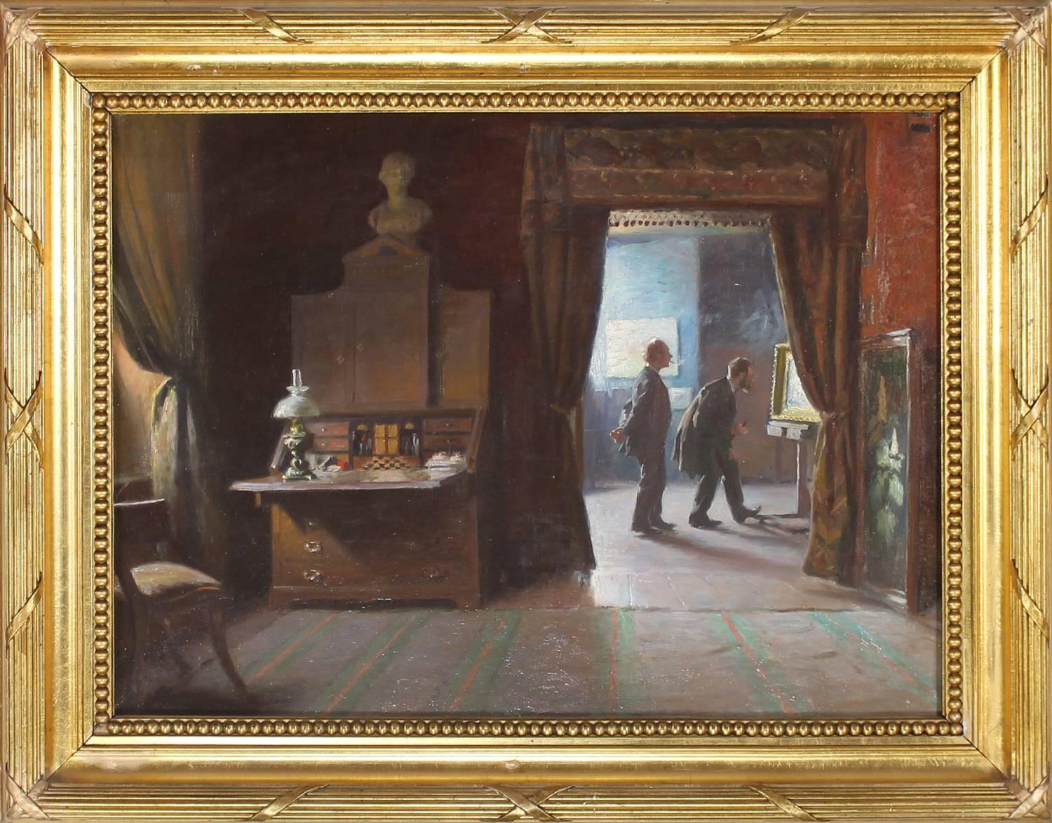 The Critic in the Artist's Studio  - Painting by Michael Therkildsen