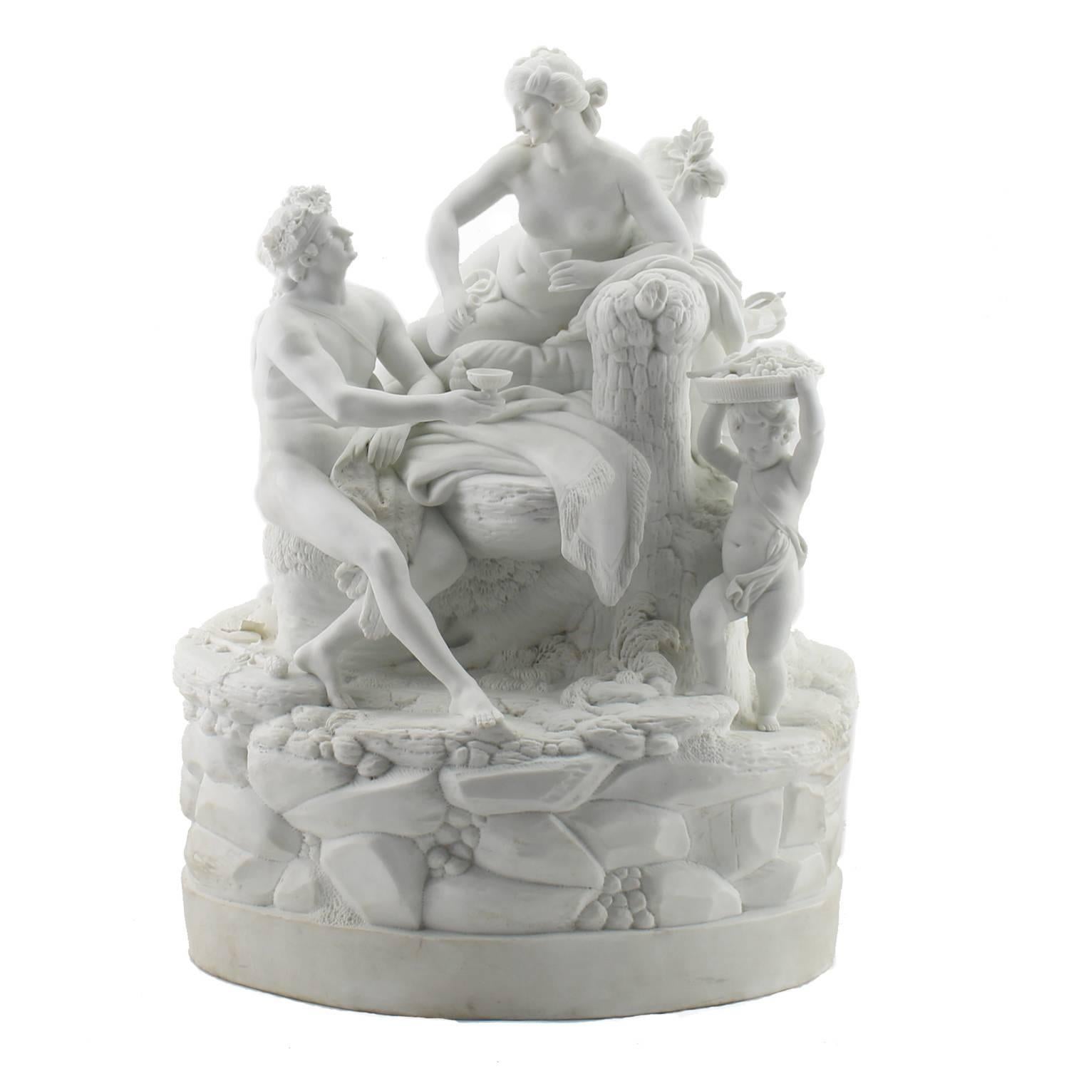 Unknown Nude Sculpture - Niderviller White Bisque Porcelain Figure Group