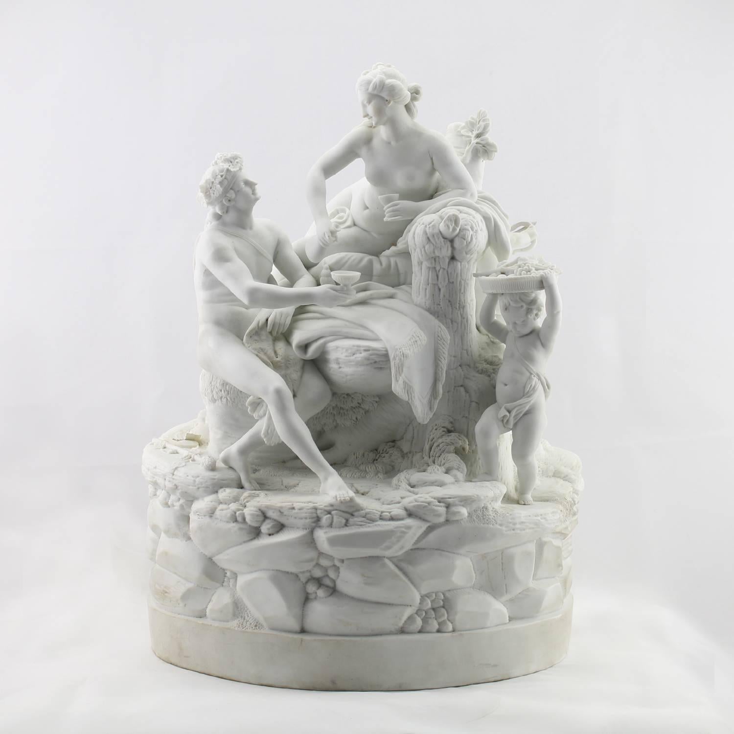Niderviller White Bisque Porcelain Figure Group - Sculpture by Unknown