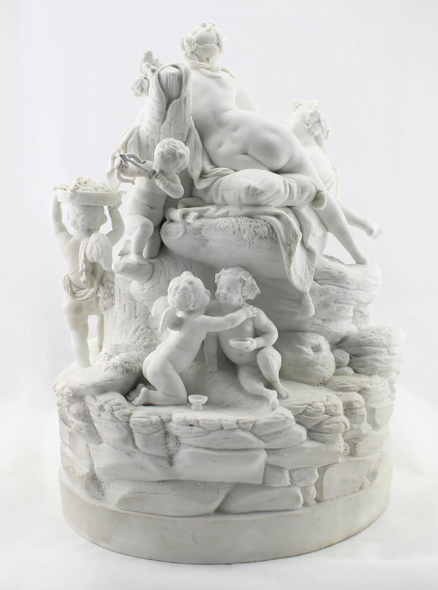 Niderviller White Bisque Porcelain Figure Group For Sale 2