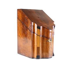 English Regency Serpentine Mahogany Knife Box 11