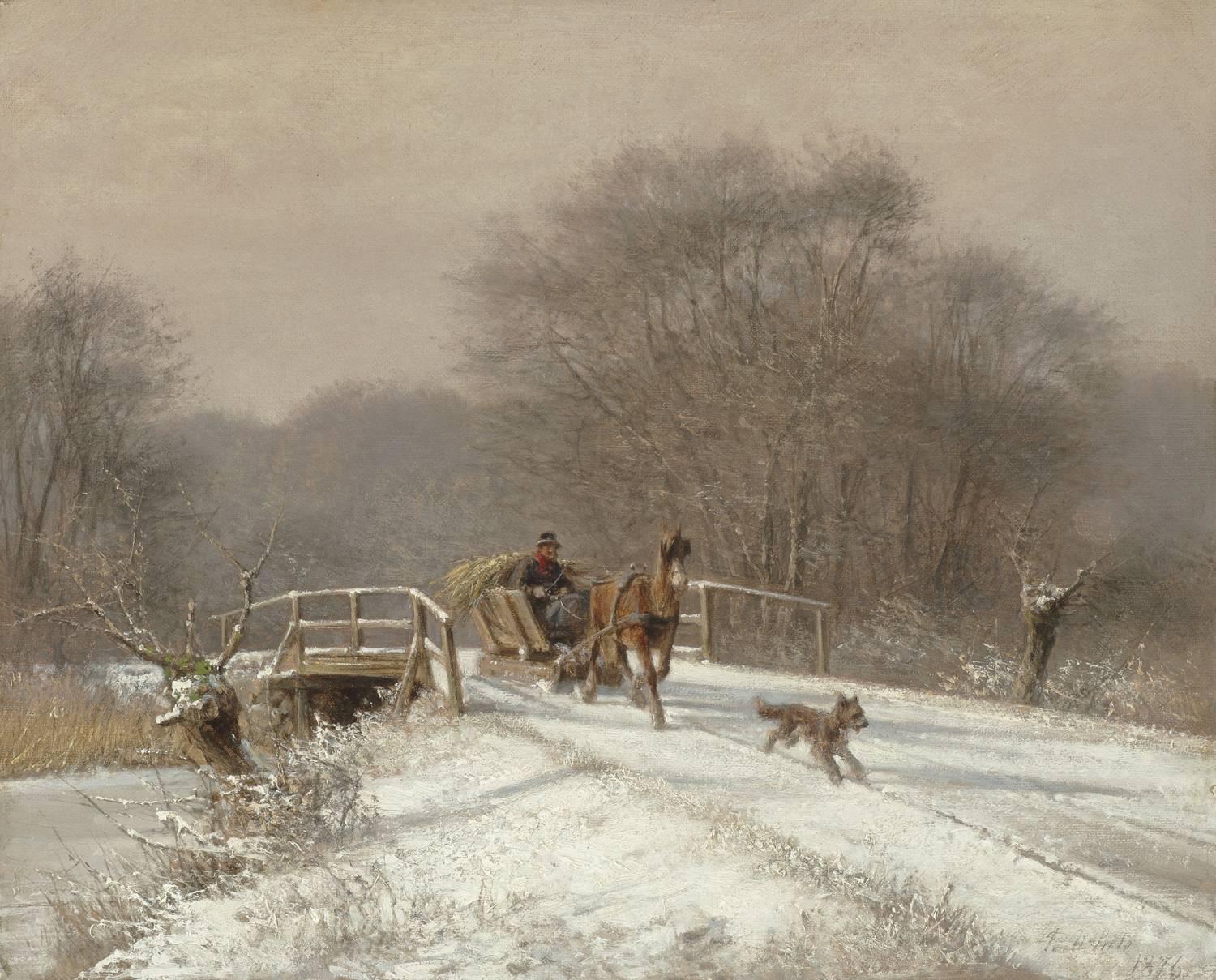 Frederik Rohde Landscape Painting - A Sleigh Ride