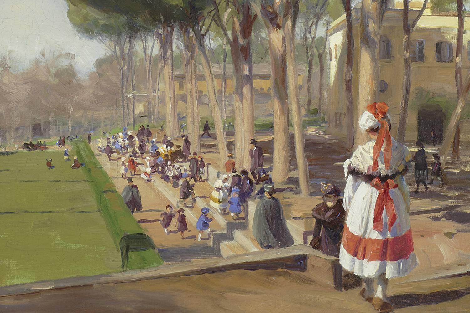 Summer Day, Villa Borghese, Rome - Painting by Hans Andersen Brendekilde