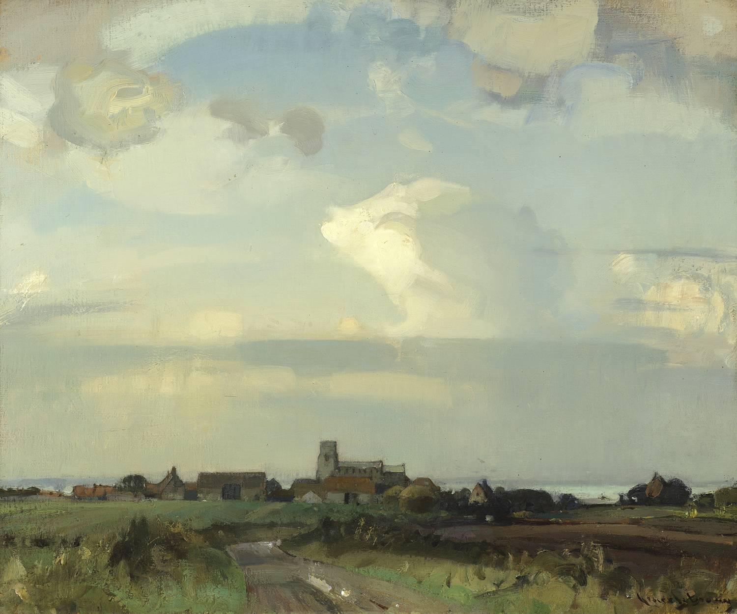 Sir John Arnesby Brown Landscape Painting - Morston, Norfolk