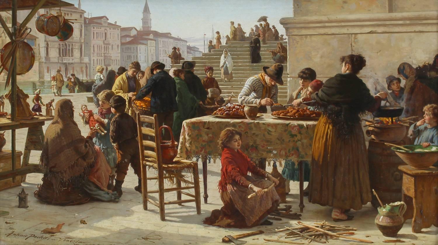 Antonio Ermolao Paoletti Figurative Painting - Market Scene