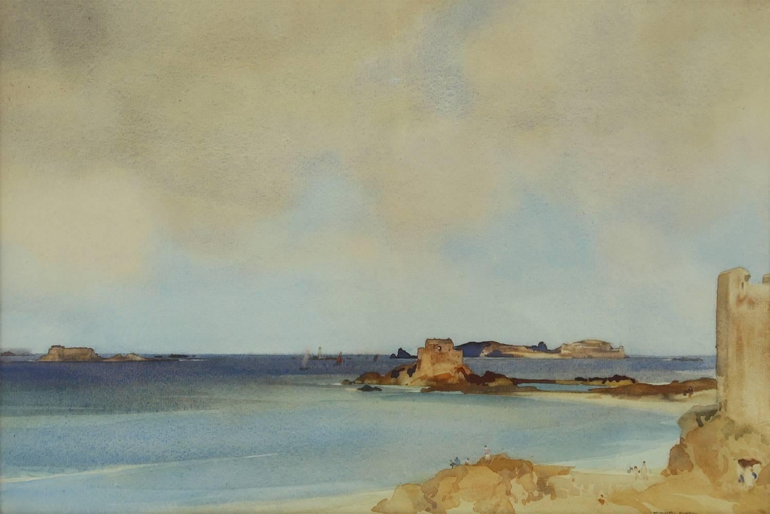 William Russell Flint Landscape Art – The bay of Islands