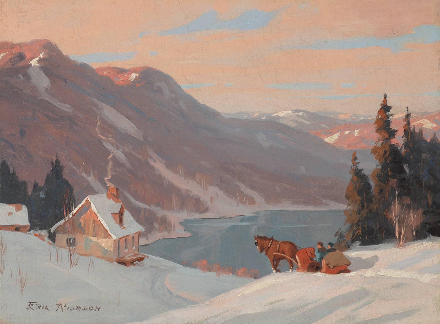 Eric Riordon Landscape Painting – Der Weg nach Hause