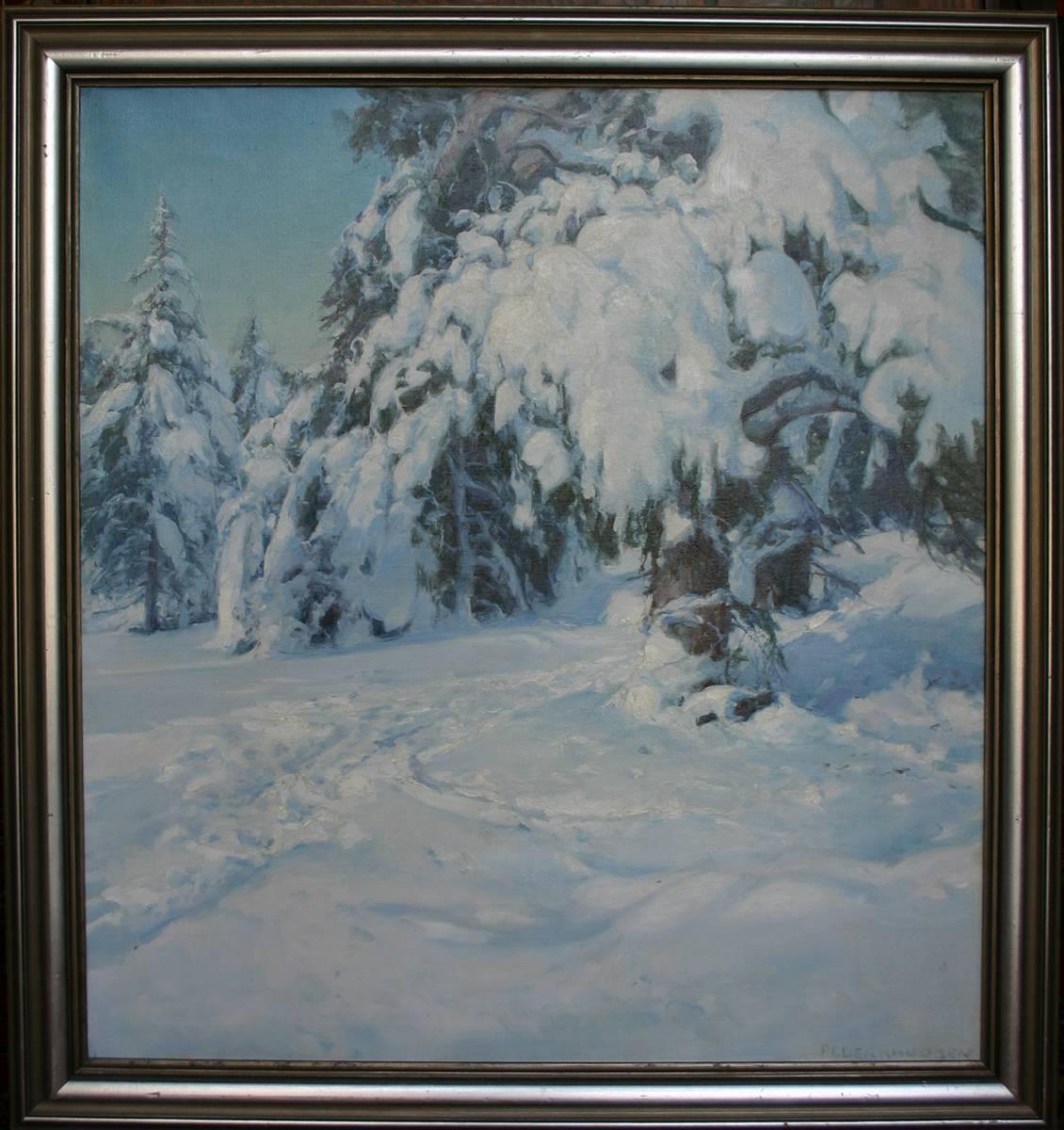 Winter Landscape - Painting by Peder Knudsen