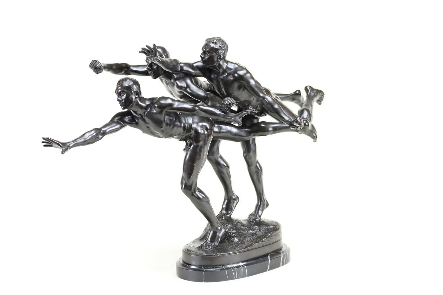 Au But! (To The Goal!) - Sculpture by Alfred Boucher