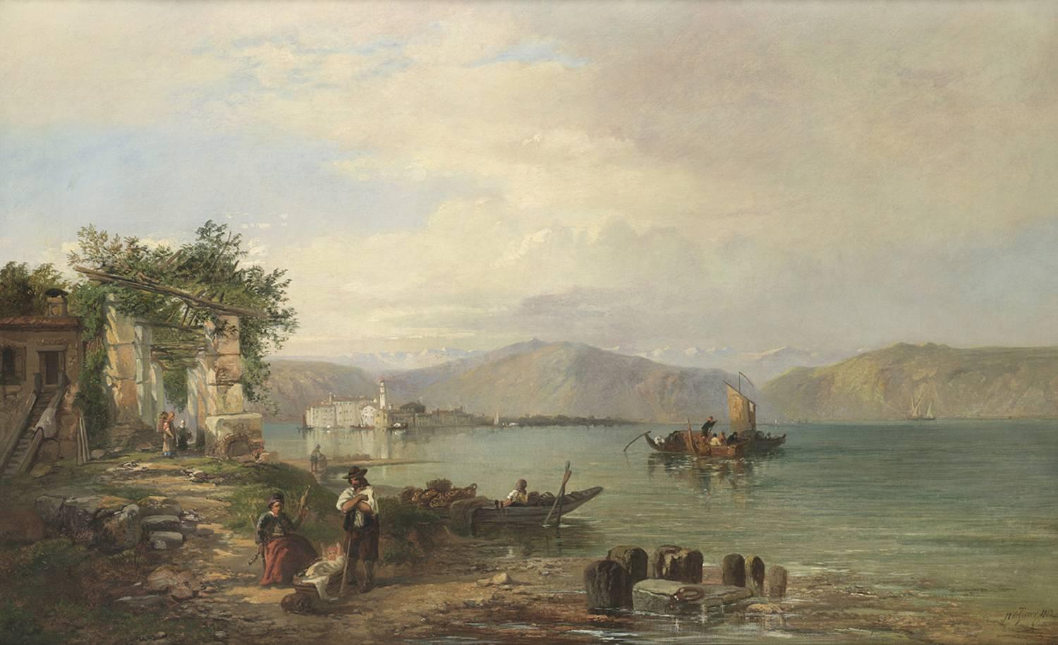James Vivien de Fleury Landscape Painting - Lake Maggiore