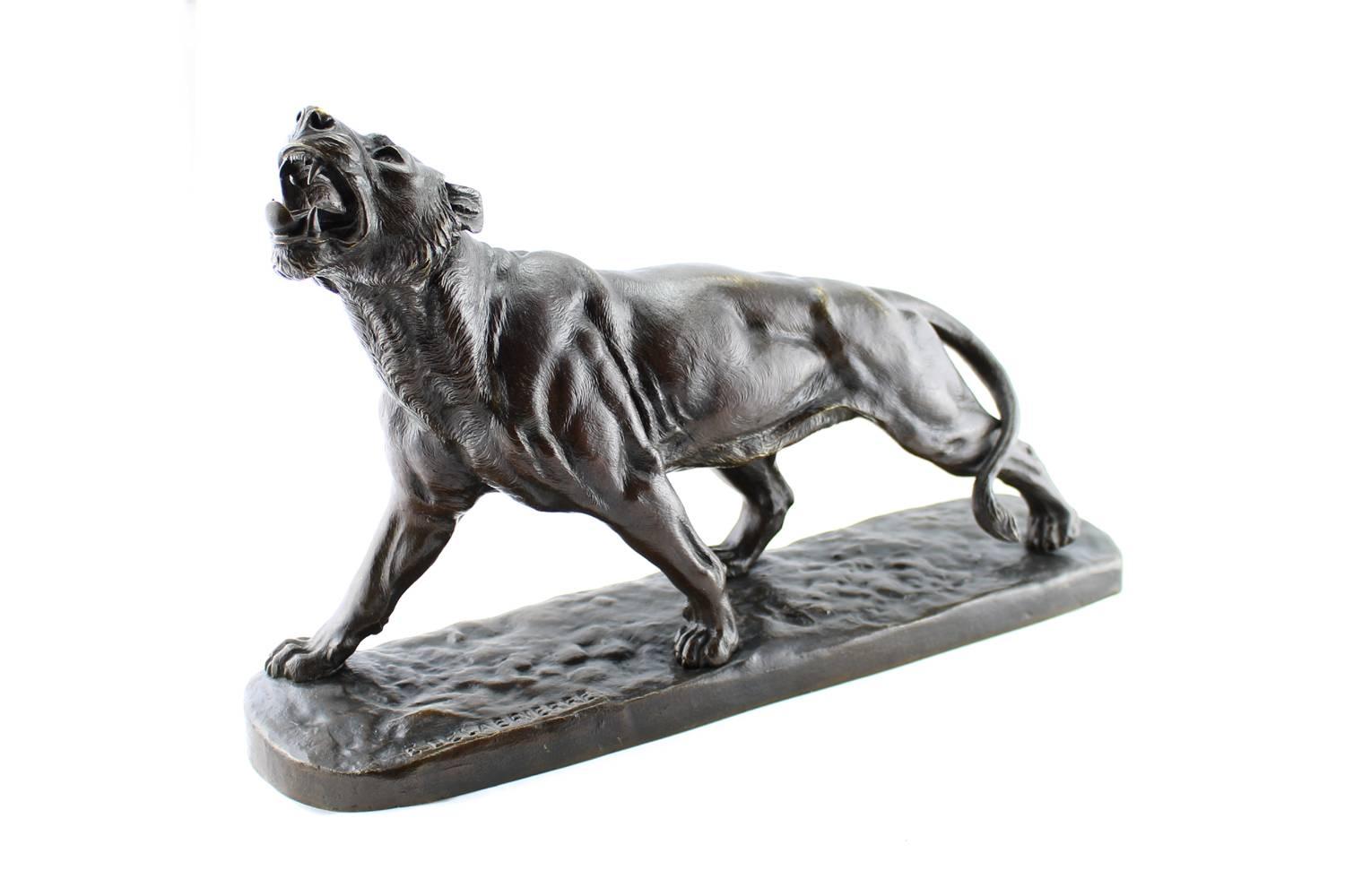 Lioness  - Sculpture by Paul Edouard Delabriere