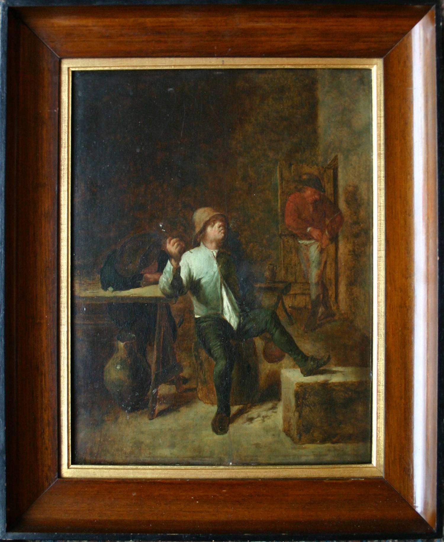 Smokers in a Tavern - Painting by David Teniers the Younger