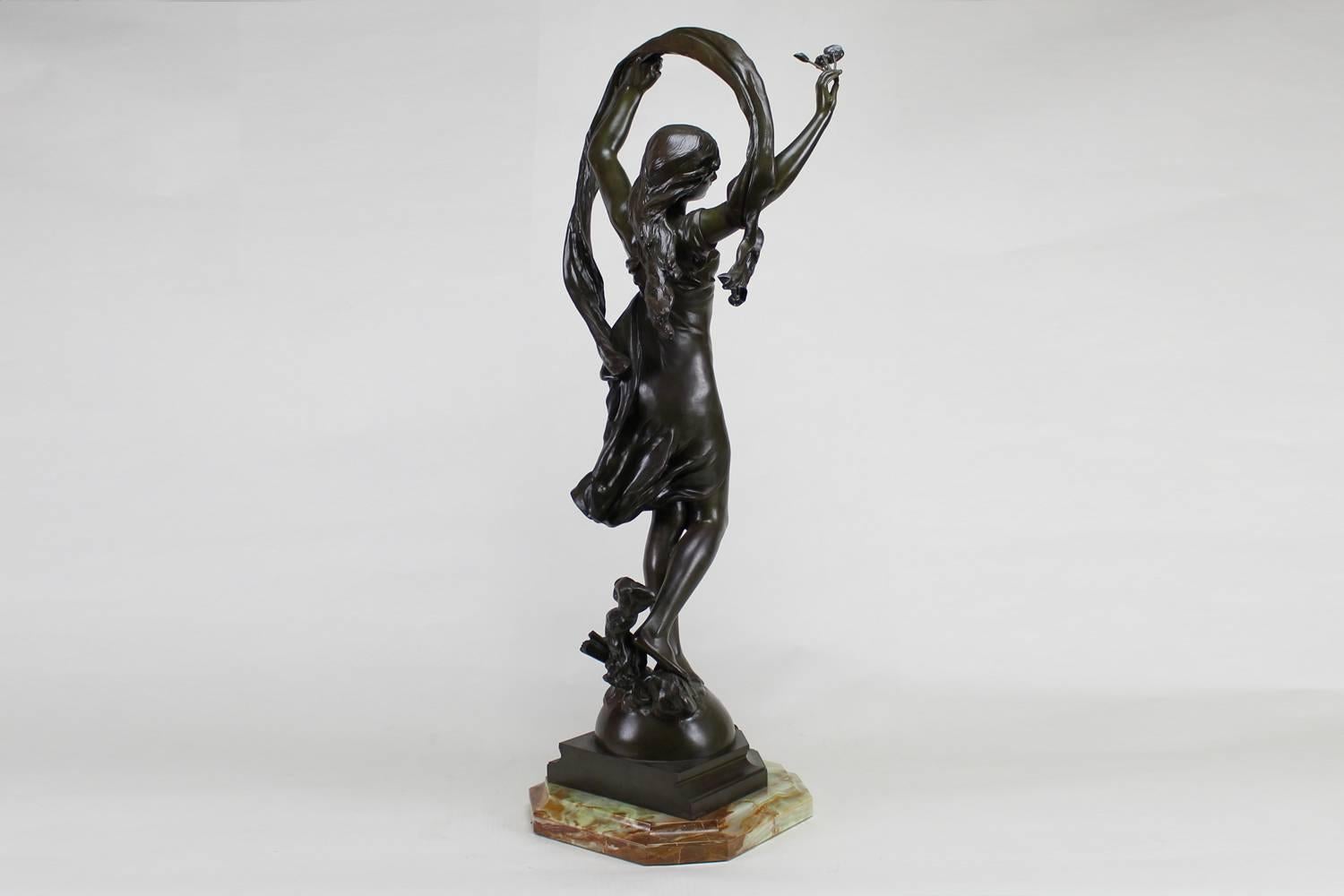 La Rosee - Art Nouveau Sculpture by Mathurin Moreau