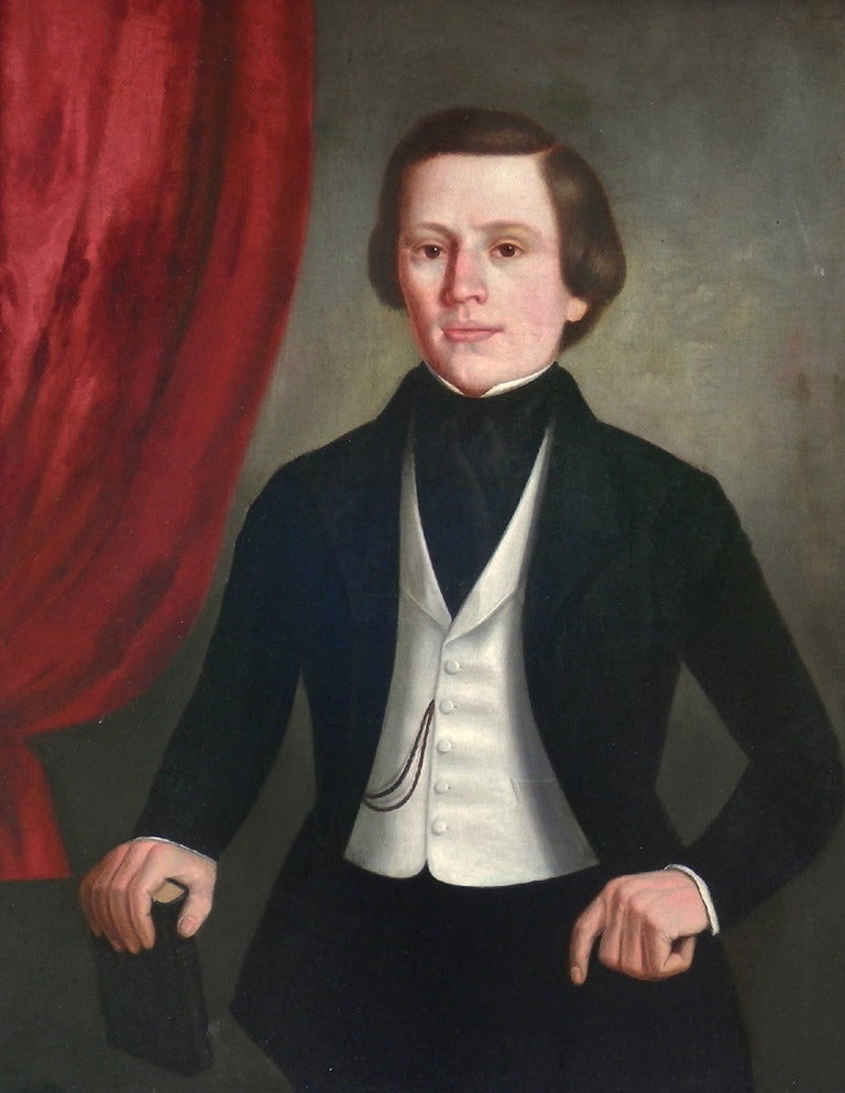 American portrait of Gentleman circa 1820 - Painting by Unknown