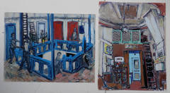 Two illegibly signed oil paintings ca.1950