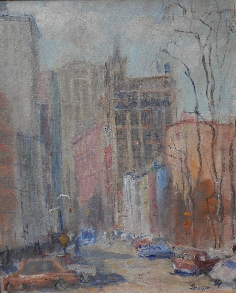 Lower Manhattan - Painting by Anthony Springer