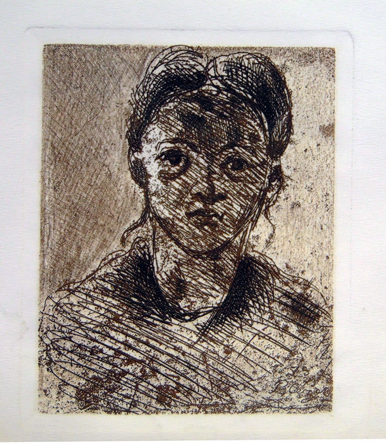 Tete de Jeune File - Print by Paul Cézanne