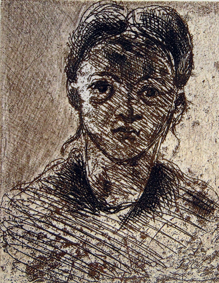 Paul Cézanne Figurative Print - Tete de Jeune File