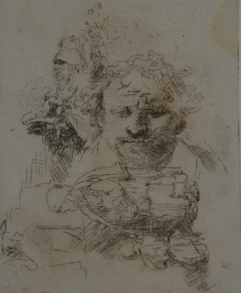 Sheet of studies with the head of the artist