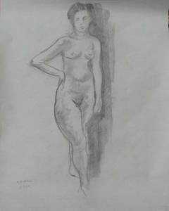 Standing Nude and Seared Girl on verso