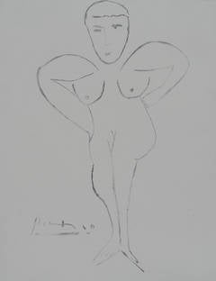 Standing Nude - HUGE lithograph