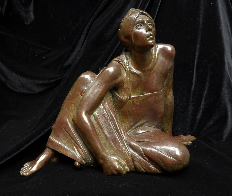 Seated Woman - Sculpture by Roberta Baskin Shefrin