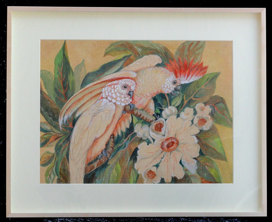White Cockatoos circa 1930 - Art Deco Art by Jessie Arms Botke
