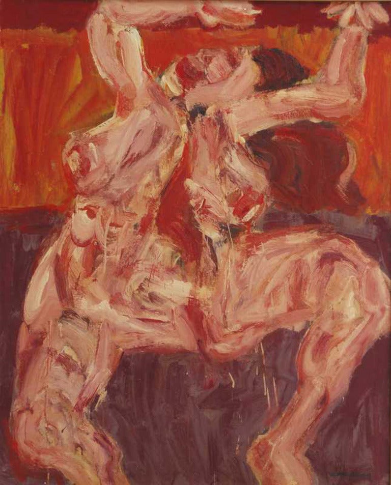 Julio MARTIN CARO SOTO Nude Painting - Red Nude 1967