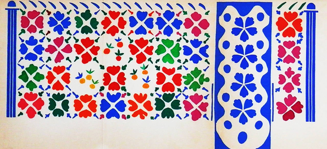 Original edition lithograph printed in 3 colours on wove paper.
Created in 1954 under the supervision of Matisse himself
and published 1958 by Édition Verve in Paris.
Printed by Mourlot studios in Paris.
Limited edition.
With three centre
