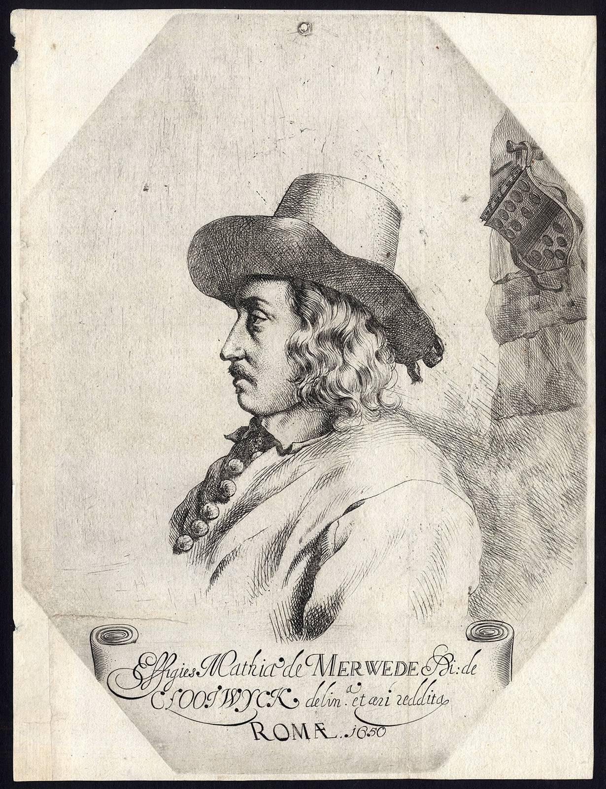 Jan Gerritsz van Bronckhorst Portrait Print - Effigies Mathias de Merwede di de Clootwijck