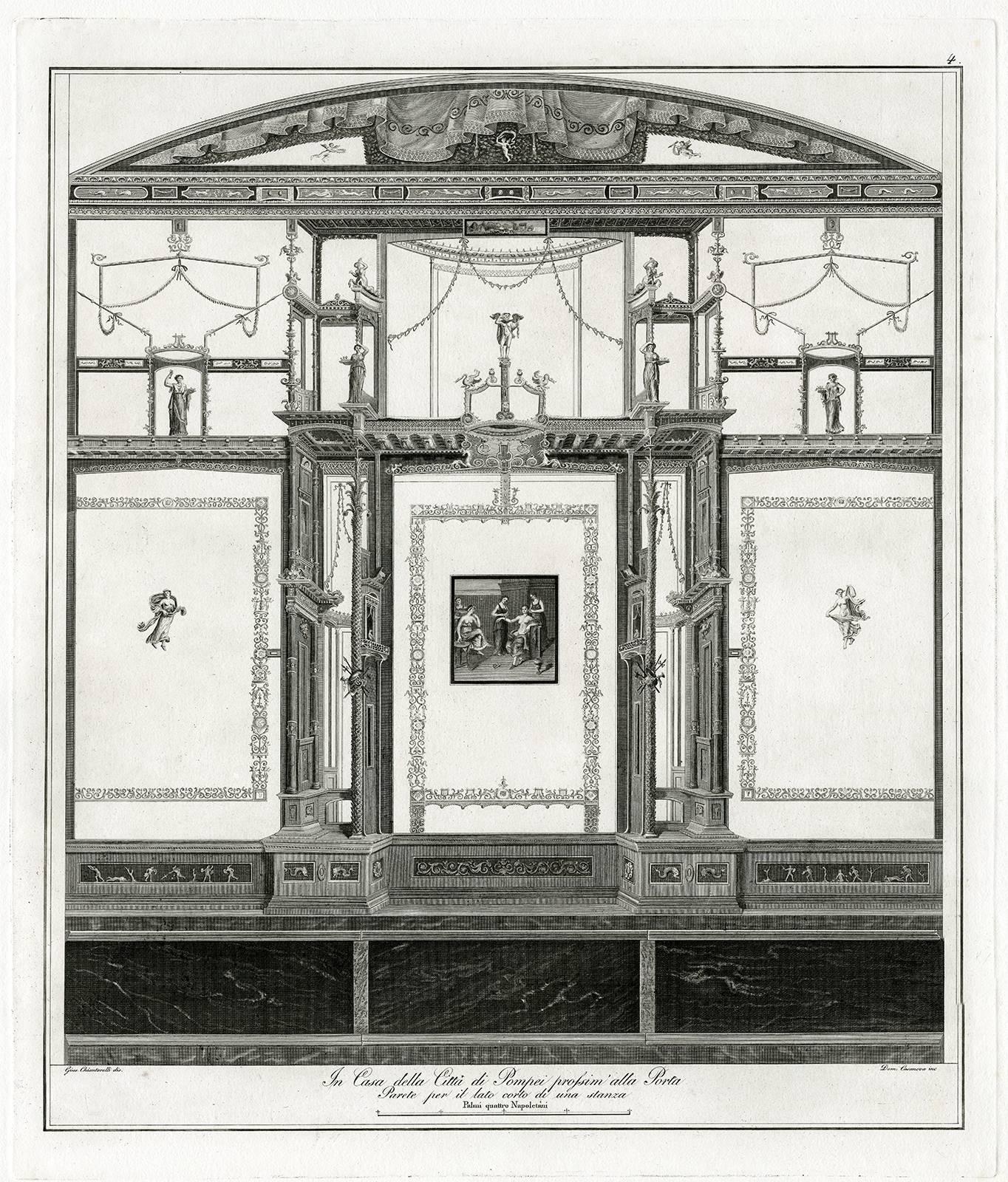 Domingo Casanova Interior Print - In casa della citta di Pompei prossim della porta.