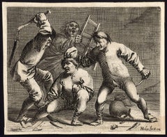 Antique  Untitled - Fighting peasants in an inn.