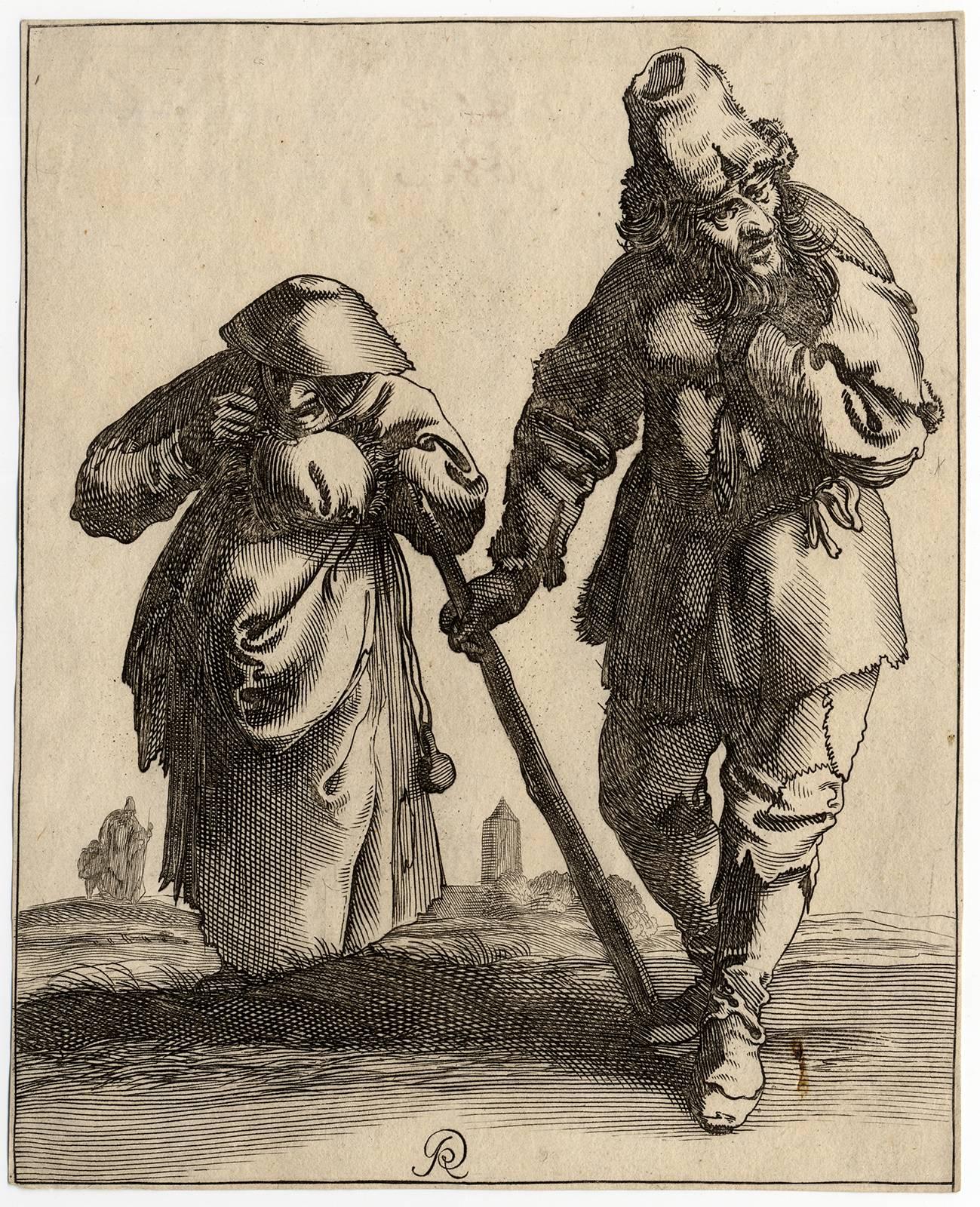 Pieter Jansz Quast Figurative Print - Untitled - A beggar couple.
